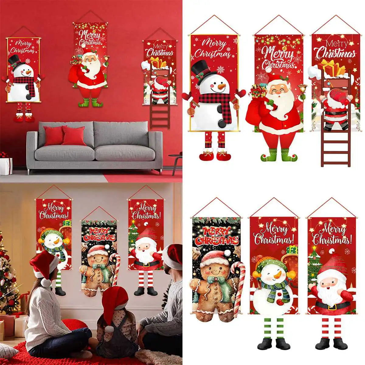 Weihnachtsmann-Flagge zum Aufhängen, frohe Weihnachtsdekoration für Zuhause