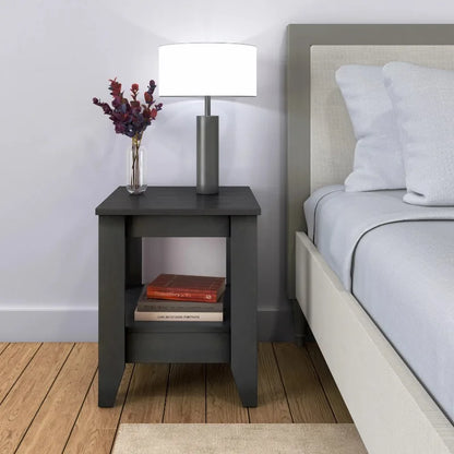 Modern White 2-Tier End Table