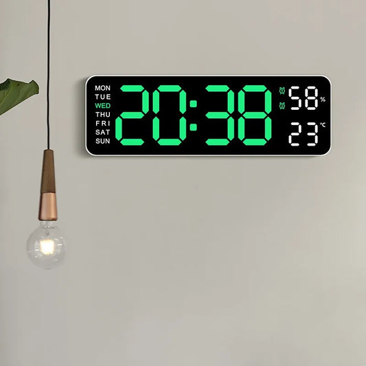 Horloge murale numérique de grande taille de 9 pouces avec alimentation USB