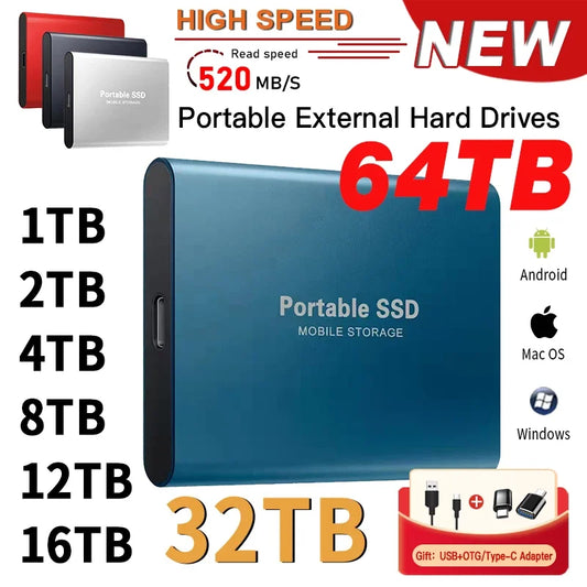 Portable SSD 1TB High-Speed External Storage hard drive