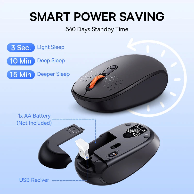 Wireless Bluetooth Silent Mouse with Nano Receiver
