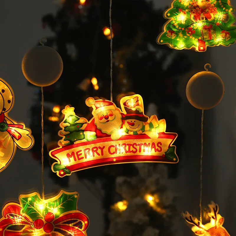 Festliche LED-Saugerlampe, weihnachtliche Fensterdekoration