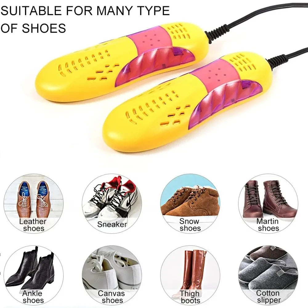 Electric Shoe Dryer and Deodorizer with Heat, UV Odor Eliminator, Dehumidifier, Foot Warmer Household Device