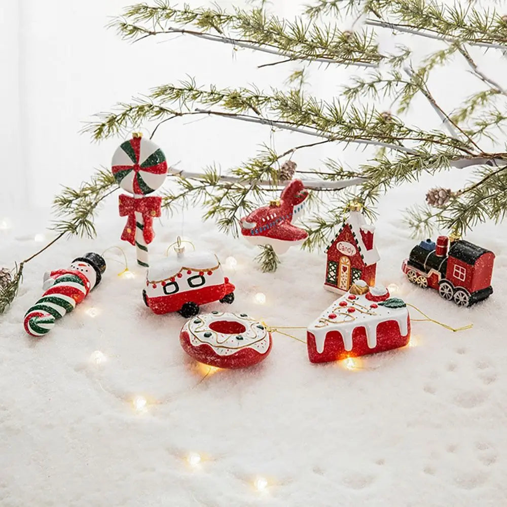 Vibrant Christmas Hanging Pendants Candy, Snowman, Gingerbread Delights