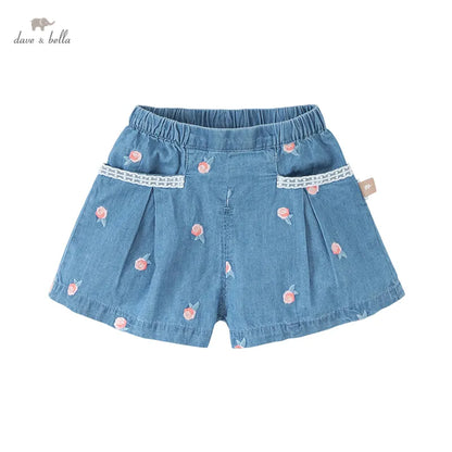 Fashion Print Denim Baby Girl Shorts - Stylish