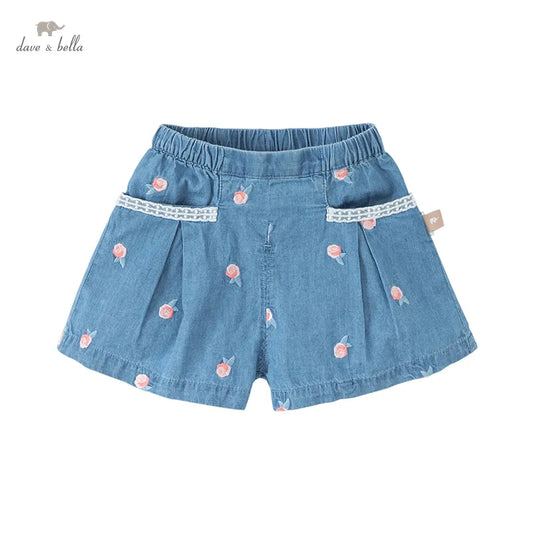 Short en denim imprimé à la mode pour bébé fille - Élégant