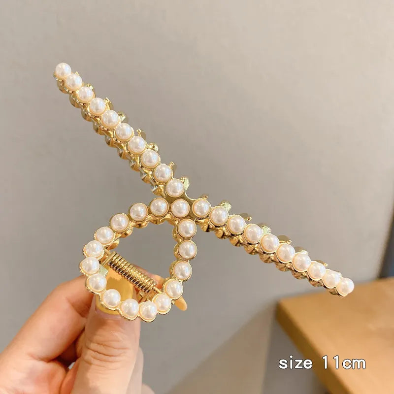 Gold Pearl Hair Claw