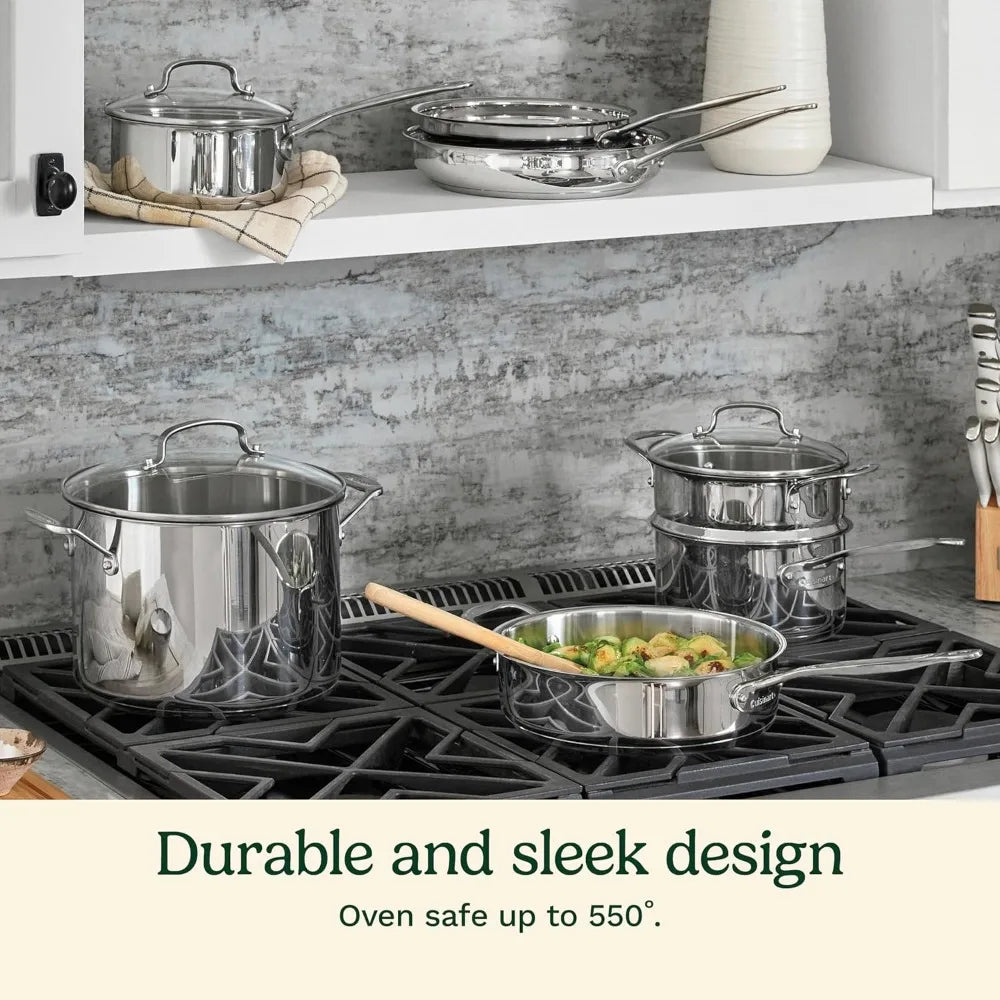 Tri-Ply Clad Stainless Steel Cookware Set