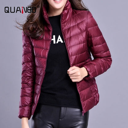 Women's Lightweight Spring Puffer Jacket - Slim Fit