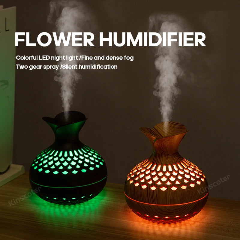 300ml Wood Grain USB Aroma Diffuser Humidifier