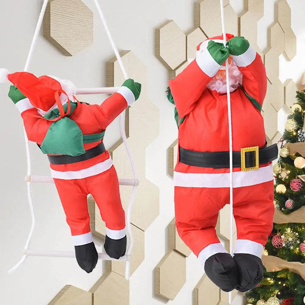 Giant Climbing Santa Decoration for Outdoor Christmas Tree