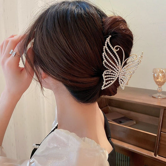 Koreanische Perlen-Strass-Haarspange