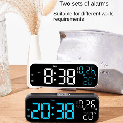 LED Digital Alarm Clock with Temperature & Voice Control