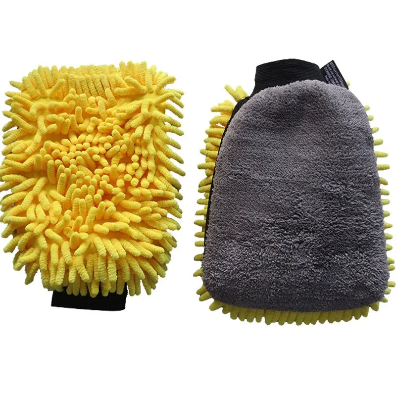 Kratzfester Autowaschhandschuh aus weichem Korallenrot
