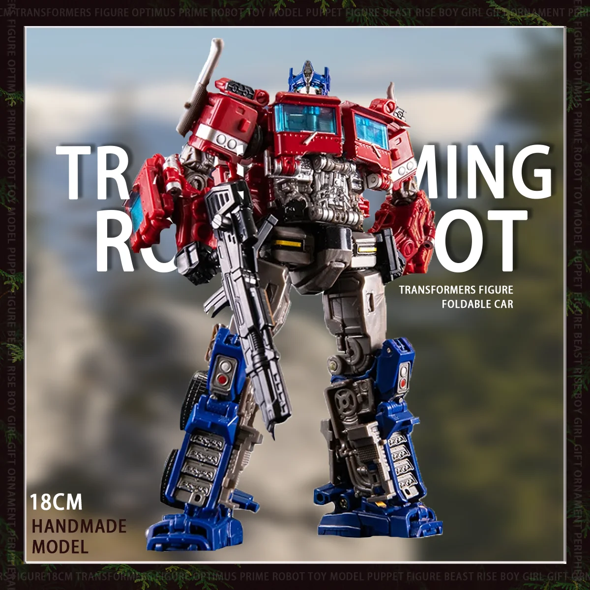 Figurine Optimus Prime Transformers 18 cm - Modèle de jouet Beast Rise pour enfants