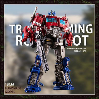 Figurine Optimus Prime Transformers 18 cm - Modèle de jouet Beast Rise pour enfants