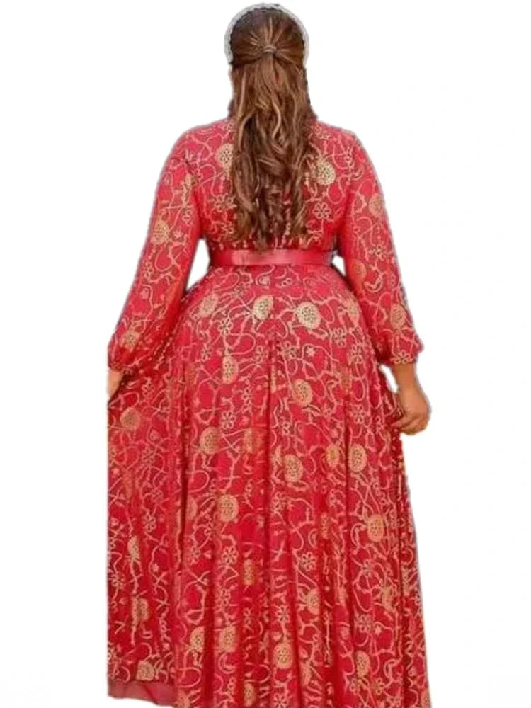 Afrikanisches Maxi-Chiffon-Kleid für Frauen