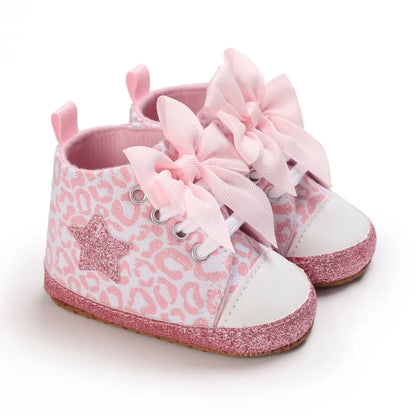 Chaussures bébé à semelle souple princesse rose