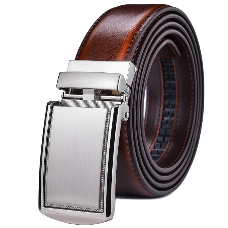 Ceinture à cliquet en cuir de 3,5 cm de large