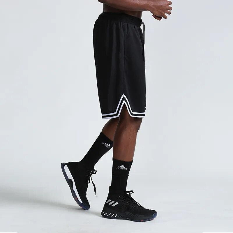 Knee Length Basketball Shorts Men Striped Loose