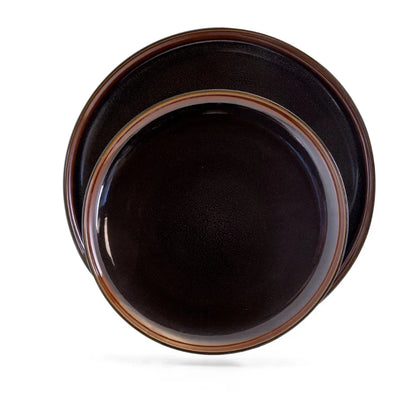 Metallic Black Stoneware Dinnerware Set