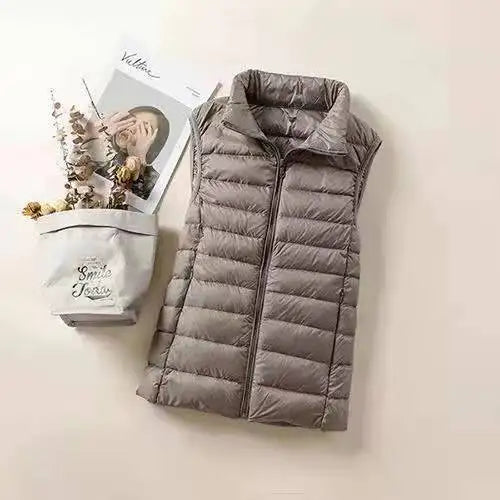 Women's Ultra-Light Slim Down Vest - Windproof & Portable