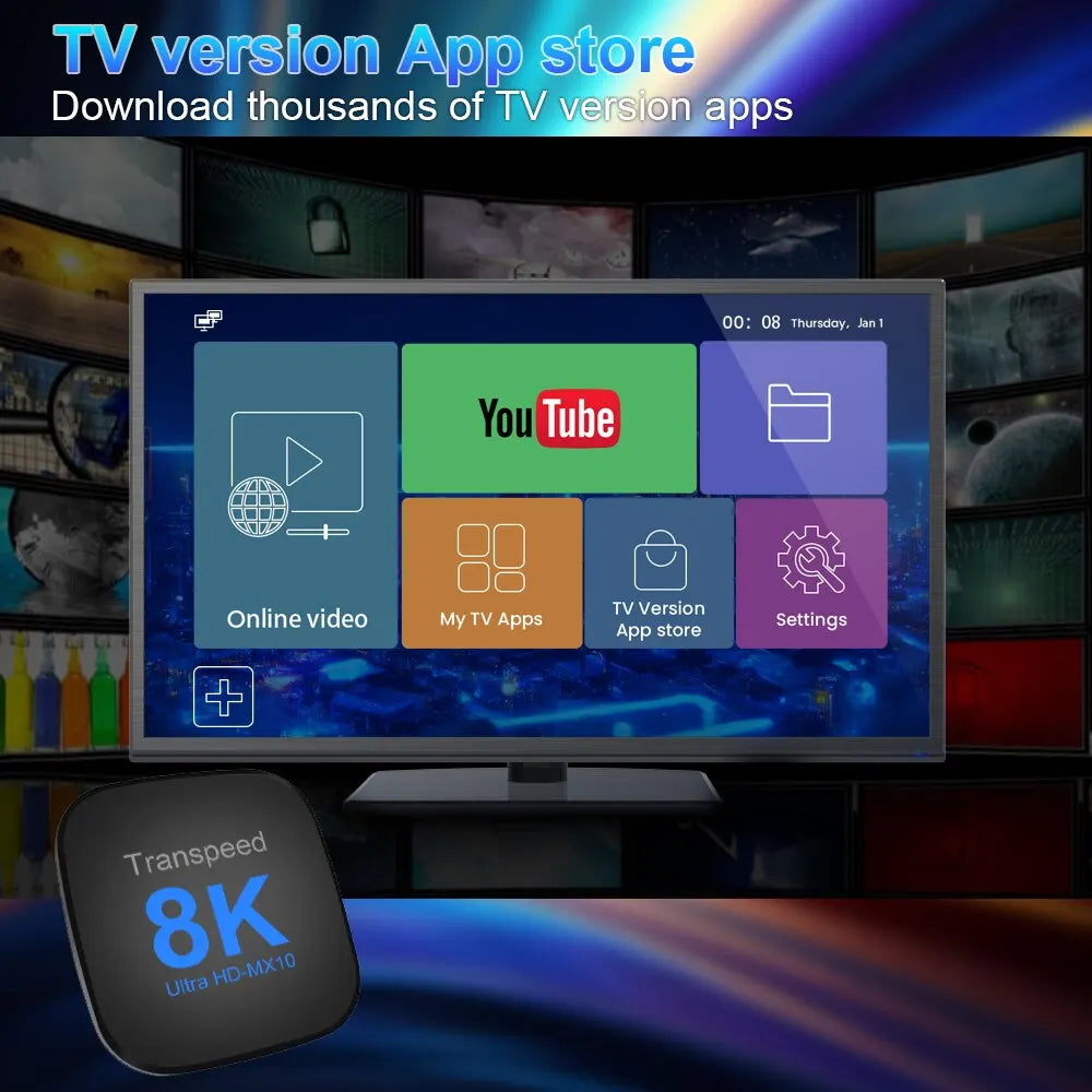 Boîtier TV Transpeed Android 13 - Double WiFi, RK3528