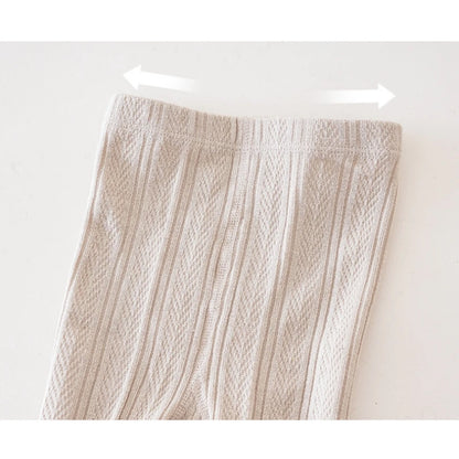 Leggings chauds en coton pour filles - Motif floral en dentelle 