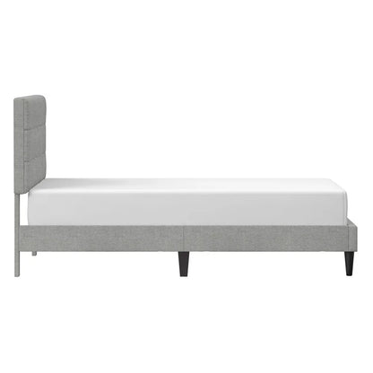 Lit queen rembourré gris