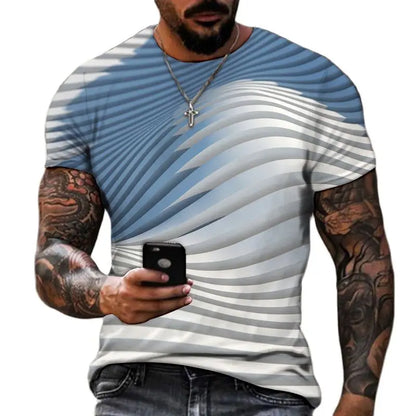 Men's 3D Hip Hop O-neck Oversized Tee