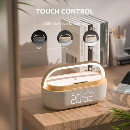 15W Wireless Charger Alarm Clock – Bluetooth Speaker