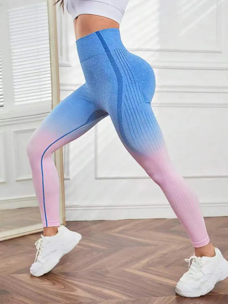 Nahtlose Yoga-Leggings mit Farbverlauf