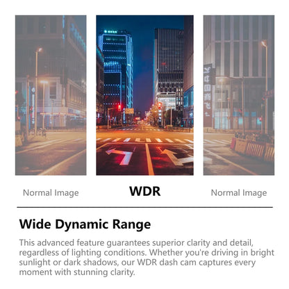 Caméra de tableau de bord avec caméra de stationnement DVR à double canal et vision nocturne, capteur G et WIFI