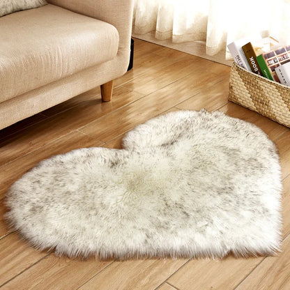 Heart Shaped Fluffy Shag Area Rug