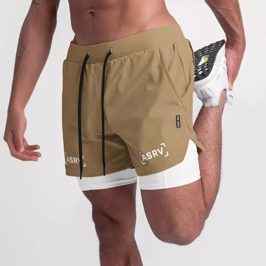 Men's Summer Quick-Dry Double Layer Gym Shorts