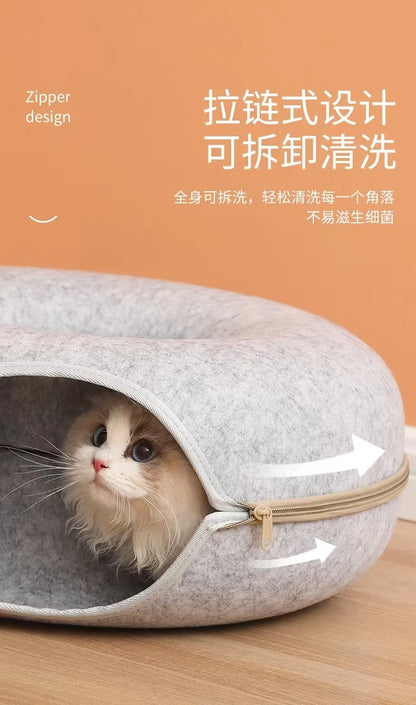 Interactive Cat Tunnel Bed - Kitty's Playful Paradise