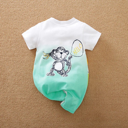 Summer Animal Print Newborn Boys Romper