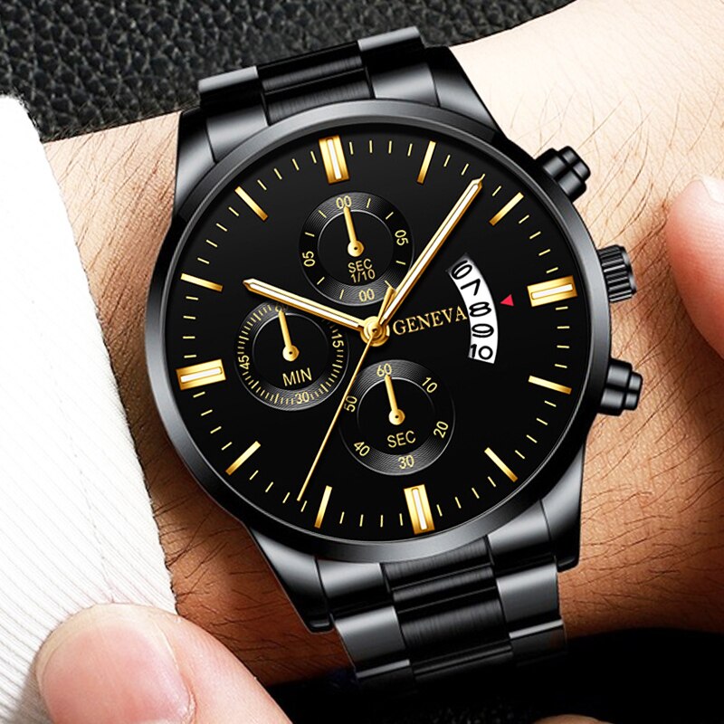 Black Stainless Steel Luxury Men's Watch