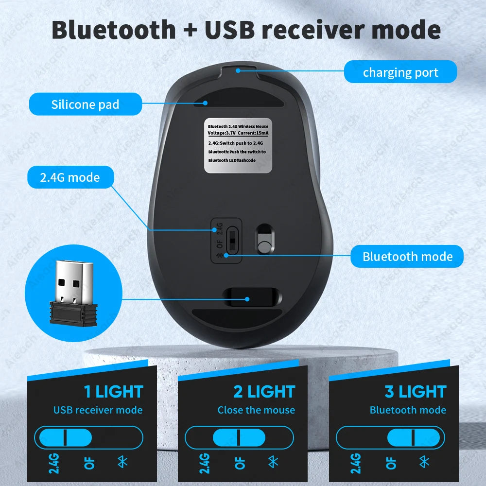 Souris Bluetooth sans fil rechargeable