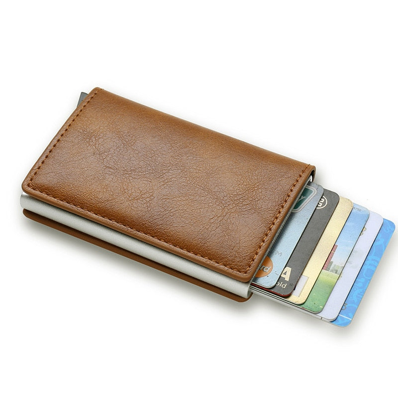 Rfid Credit Card Holder Men Wallets Bank Cardholder Case Small Leather Slim Thin Magic Mini Wallet Smart Minimalist Wallet