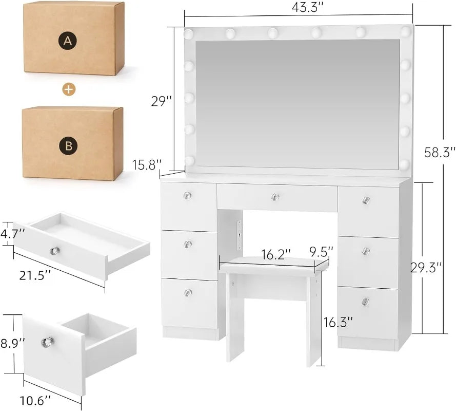 White Painted Vanity Table for Bedroom