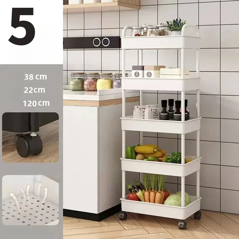 Multi-Layer Kitchen Floor Bedroom Trolley Rack