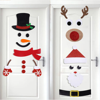 Christmas Felt Stickers - Snowman Santa Elk for Winter