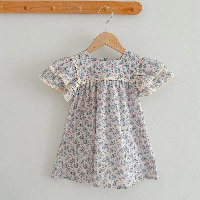 Robe imprimée à manches courtes pour fille