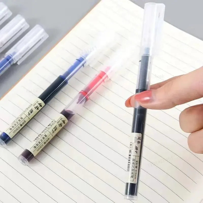 10Pcs/set High-Quality Needle Tip Gel Pens - Straight Liquid Ballpoint Pen