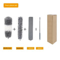 Pole + microfiber head (gray white) + chenille head + gap brush head (2.5m upgraded carton size