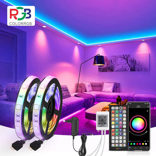 Bande lumineuse LED RVB avec synchronisation musicale et contrôle par application