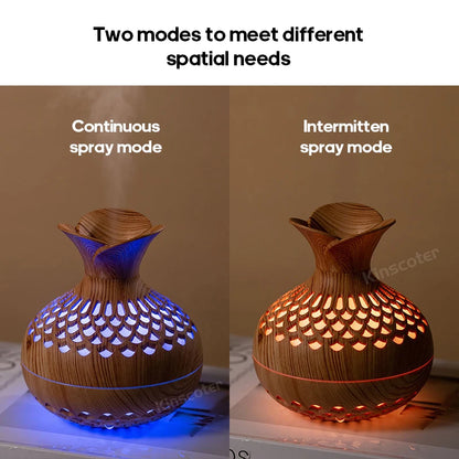 300ml Wood Grain USB Aroma Diffuser Humidifier