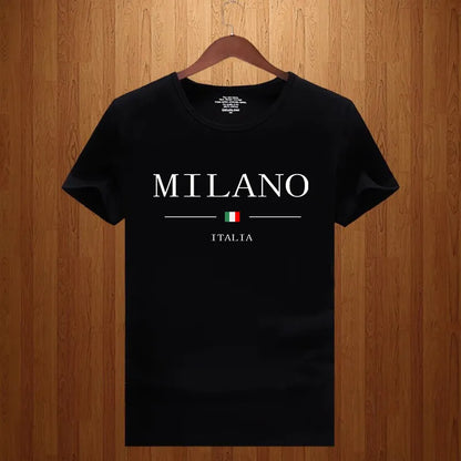 Milano Letters Print Short Sleeved Pure Cotton T Shirt