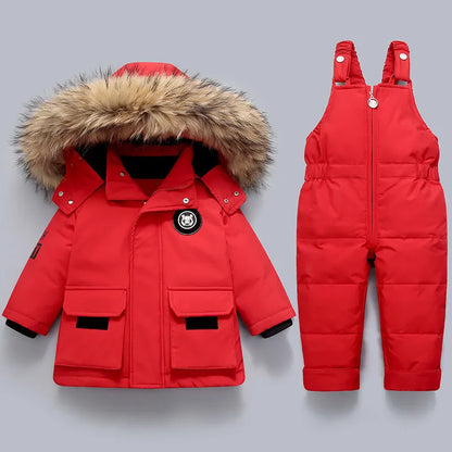 Winter Down Jacket & Snowsuit Set for Boys and Girls